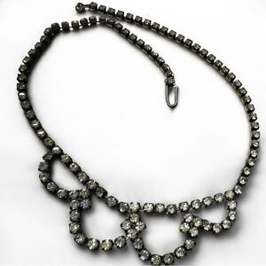 Vintage Clear Rhinestone Statement Necklace